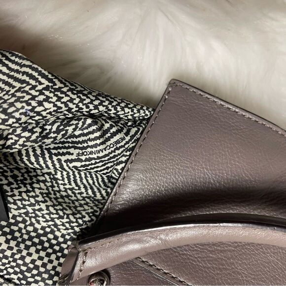 Rebecca Minkoff leather gray large shoulder bag with silver tone hardwares. - Picture 13 of 14